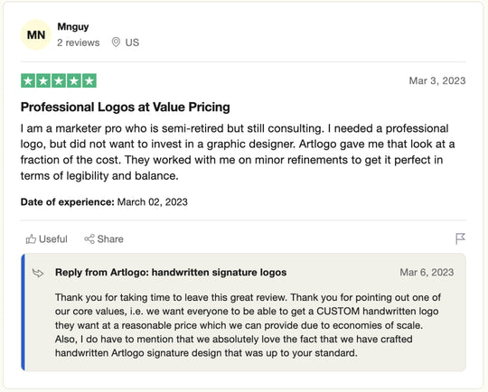 Reseña de Trustpilot