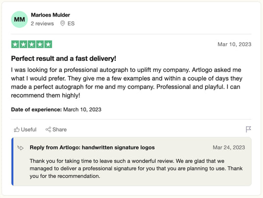 Reseña de Trustpilot