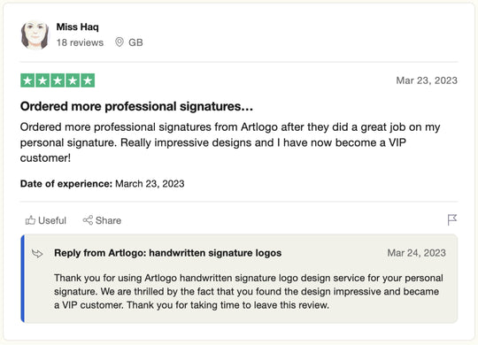 Reseña de Trustpilot