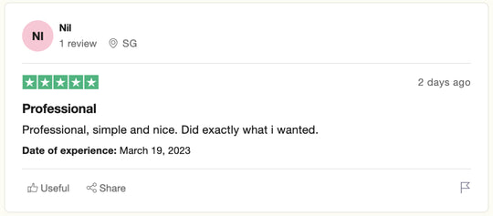 Reseña de Trustpilot